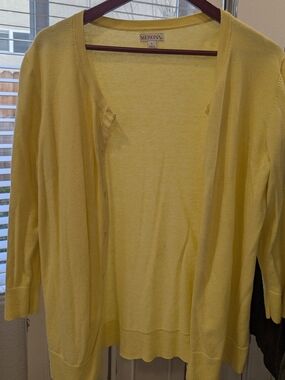 Merona Soft Yellow Open-Front Cardigan